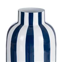 Zebri vase blanc à rayures bleues H30cm