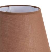 Samine lampe à poser en céramique marron rayé blanc abat-jour tissu H30cm