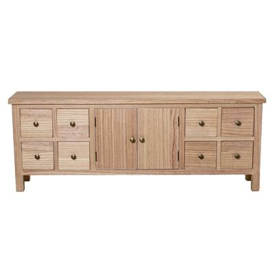 Gabriel meuble TV en bois naturel 8 tiroirs 2 portes L133