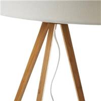 Bayah lampe trépied en bambou et abat-jour blanc
