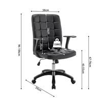 Luka chaise bureau en PU noir réglable à roulettes