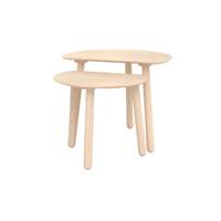 Moku tables basses gigognes en bois de frêne effet blanchi