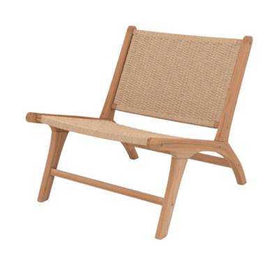 Ilios petit fauteuil en bois de teck et cordage type loom