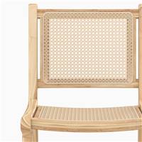 Spike chaise de bar en teck et cannage rotin H66