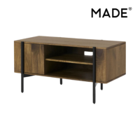 Morland meuble TV compact bois de manguier et noir