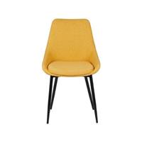 Bari chaise en tissu jaune moutarde
