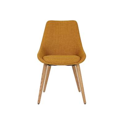 Bari chaise en tissu ocre pieds chêne
