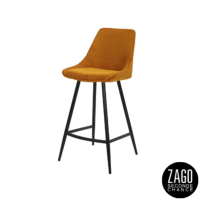 Bari chaise de bar en velours côtelé jaune curry H67