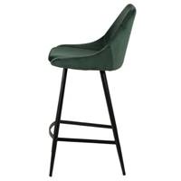 Bari chaise îlot central en velours vert sapin H67
