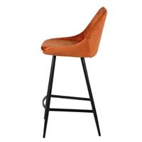 Bari chaise ilôt central en velours orange cognac H67