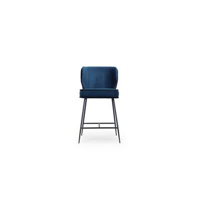 Valo tabouret de bar velours bleu nuit