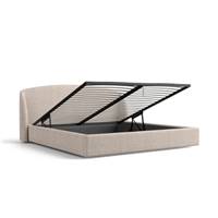 Vari lit 180x200 avec rangement en tissu texturé beige