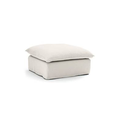 Kalisto pouf lin froissé blanc