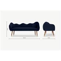 Alix banc en velours bleu