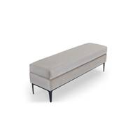 Borry banc coffre velours beige cachemire et métal noir