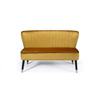 Volta banc tissu jaune et pieds métal noir