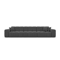 Lodce canapé 4 places en tissu texturé gris anthracite