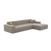 Lomob canapé d'angle droit en velours beige foncé