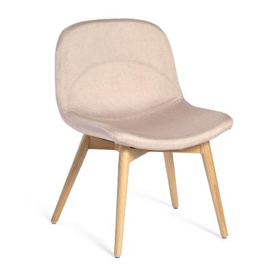Alsta chaise tissu beige, pieds en frêne clair
