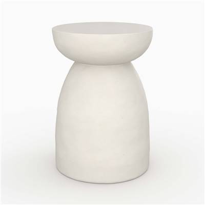 Leros table d'appoint ronde en béton blanc Ø35