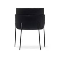 Baita chaise velours noir et pieds métal noir