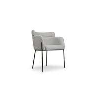 Baita chaise gris dorian et métal noir