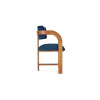 Many chaise bois de chêne et bleu nuit