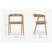 Placido chaise chêne et gris froid