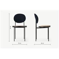 Rumana chaise rotin et velours bleu crépuscule