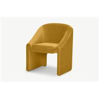 Shona chaise velours ocre vintage