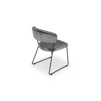 Tya chaise velours gris et pieds métal noir