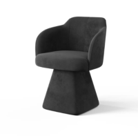 Licco fauteuil de table en velours noir