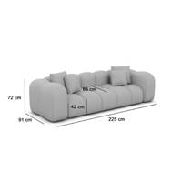 Cotton canapé 3 places en velours beige foncé
