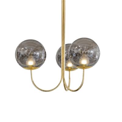 Manisa suspension laiton et verre fumé