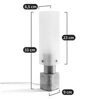 Corba lampe en verre et travertin