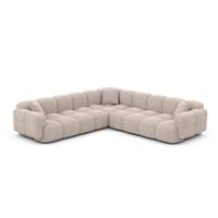 Scala canapé corner en tissu texturé beige