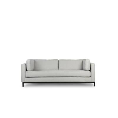 Lalou canapé 3 places tissu gris et métal noir