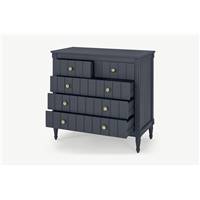Bourbon commode bleu ardoise et laiton