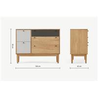 Campton commode chêne et gris