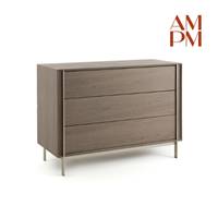 Jamkil commode chêne fumé et nickel satiné
