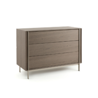 Jamkil commode chêne fumé et nickel satiné
