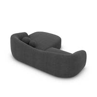 Rico canapé d'angle droit en tissu texturé gris anthracite