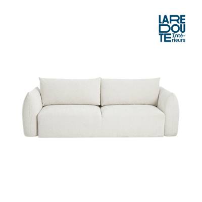 Picabi canapé 3 places convertible en tissu chenille écru