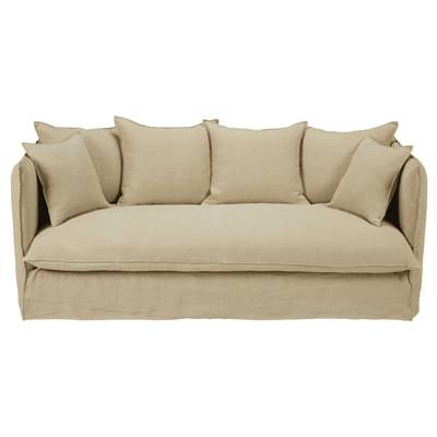 Monica canapé convertible 4 places en lin beige