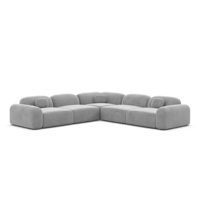 Buccana canapé corner en velours gris clair