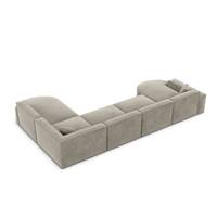 Onys canapé panoramique angle gauche en velours beige foncé