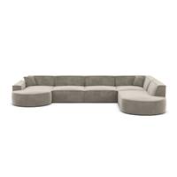 Onys canapé panoramique angle gauche en velours beige foncé