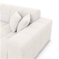 Lomob canapé d'angle L en tissu texturé blanc