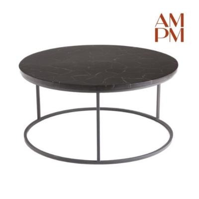 Milan table basse noir agate ø80