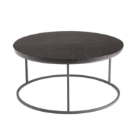 Milan table basse noir agate ø80